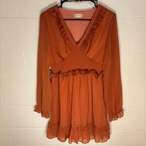 Orange Altar’d State Polka Dot Babydoll Dress